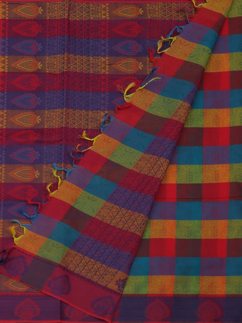 

Pothys Multicoloured Woven Design Pure Cotton Saree, Multi