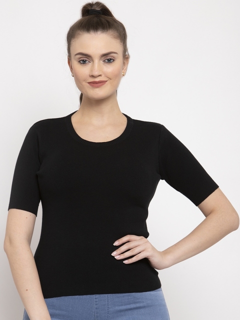 

Kalt Women Black Solid Pullover Sweater