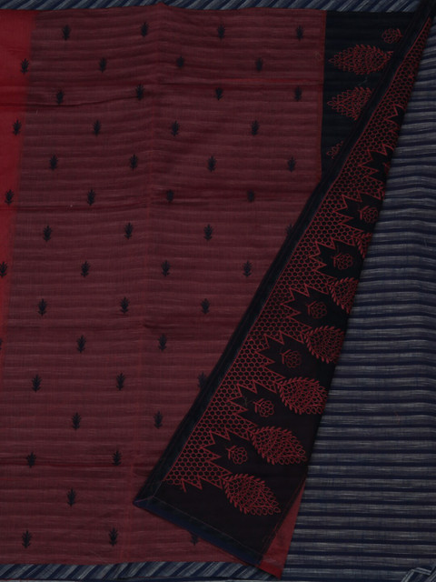 

Pothys Pink & Navy Blue Supernet Printed Saree