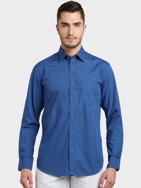 

ColorPlus Men Blue Tailored Fit Solid Casual Shirt
