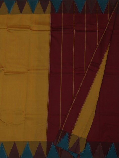 

Pothys Mustard Solid Art Silk Saree