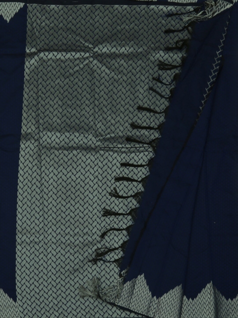 

Pothys Navy Blue & Silver-Toned Art Silk Woven Design Saree