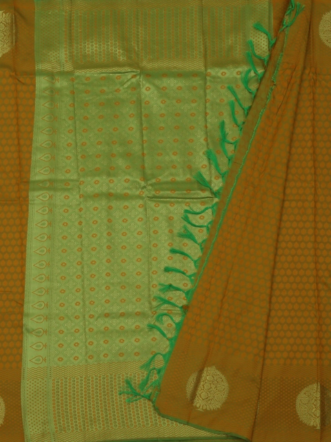 

Pothys Mustard & Lime Green Art Silk Woven Design Saree