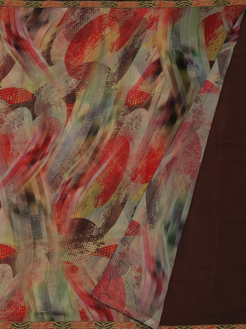 

Pothys Beige & Red Poly Georgette Printed Saree