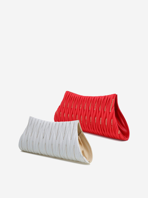 

Element Cart Pack Of 2 White & Red Embellished Purse Clutch