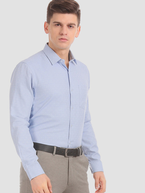 

Arrow Men Blue & White Slim Fit Printed Formal Shirt