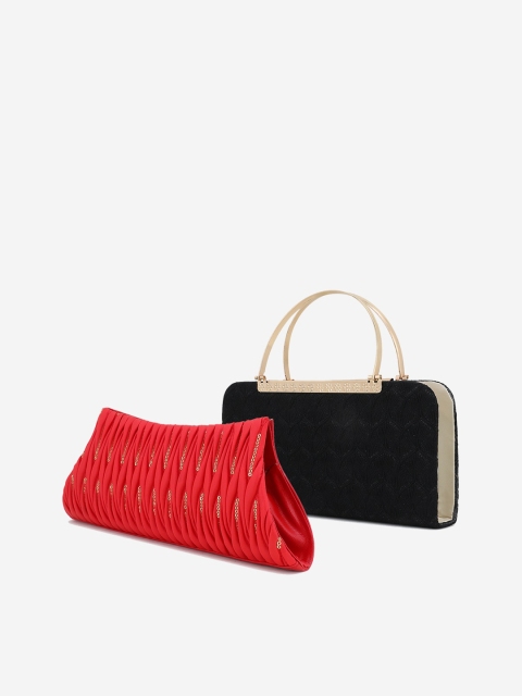 

Element Cart Set Of 2 Red & Black Solid Purse Clutches