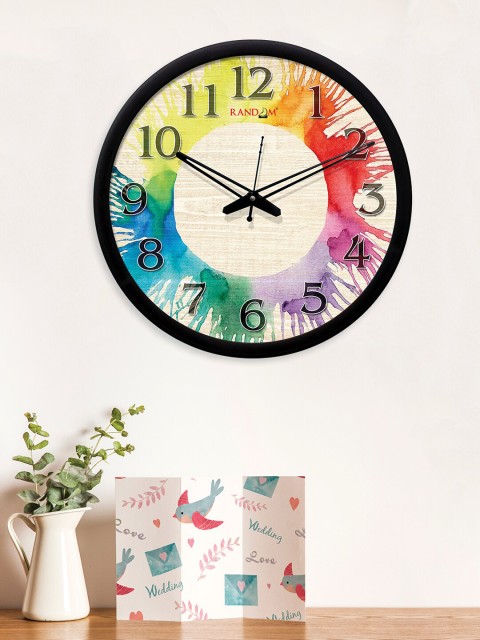 

RANDOM Multicoloured Round Printed 30.5 cm Analogue Wall Clock, Multi