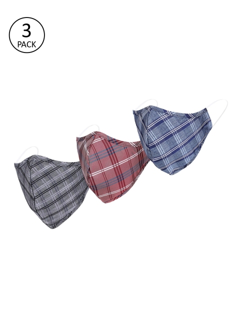 

Alvaro Castagnino Unisex 3 Pcs Reusable Outdoor 3-Ply Cloth Masks, Grey
