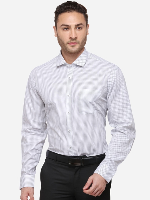 

JADE BLUE Men White & Black Regular Fit Checked Formal Shirt