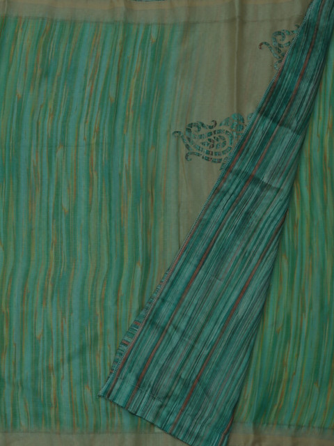 

Pothys Green Striped Poly Georgette Saree