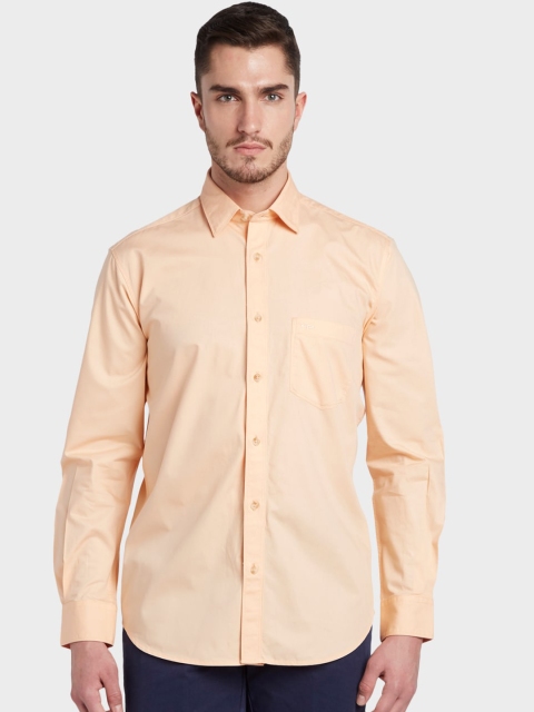 

ColorPlus Men Peach-Coloured Tailored Fit Solid Casual Shirt