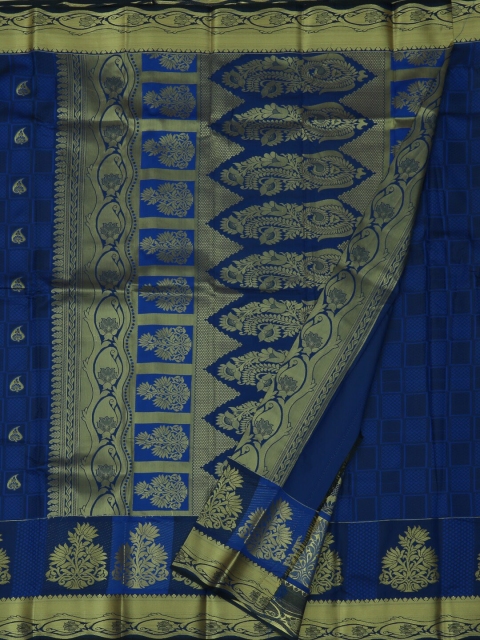 

Pothys Blue & Gold-Toned Art Silk Woven Design Saree