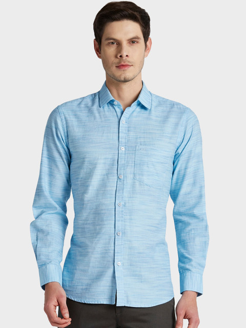 

ColorPlus Men Blue Tailored Fit Solid Casual Shirt