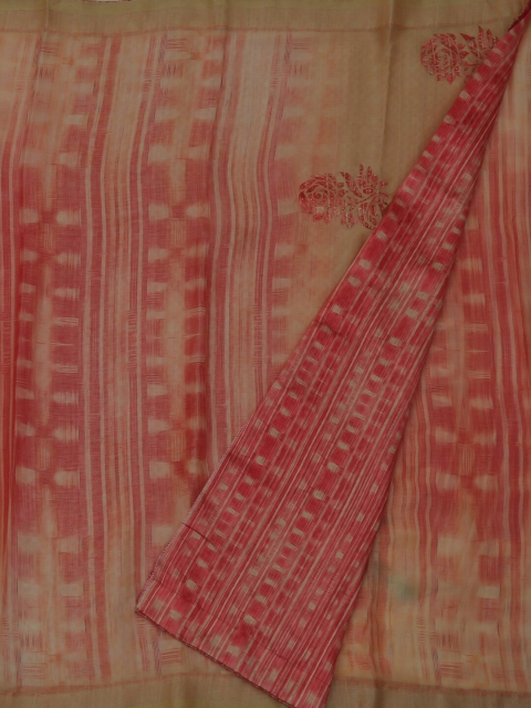 

Pothys Peach-Coloured & Beige Poly Georgette Woven Design Saree