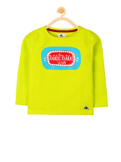 

Cherry Crumble Unisex Kids Lime Green Printed Sweatshirt