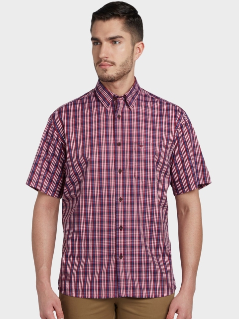 

ColorPlus Men Red & White Regular Fit Checked Casual Shirt