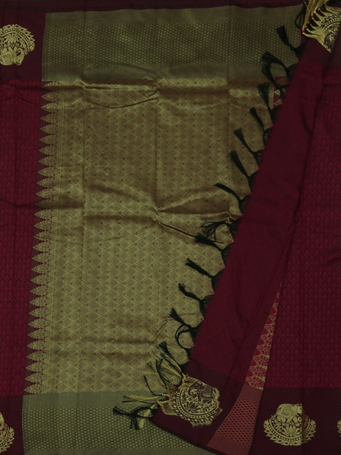 

Pothys Magenta & Black Art Silk Woven Design Saree