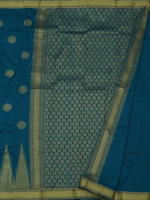 

Pothys Turquoise Blue & Gold-Toned Art Silk Woven Design Saree