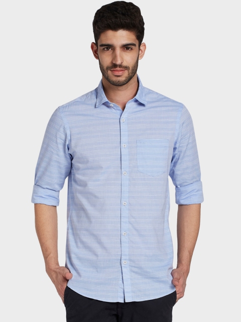 

ColorPlus Men Blue & White Regular Fit Striped Casual Shirt