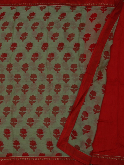 

Pothys Green Printed Poly Georgette Saree