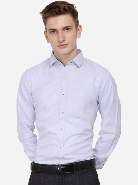 JADE BLUE Men Blue Slim Fit Self Design Formal Shirt