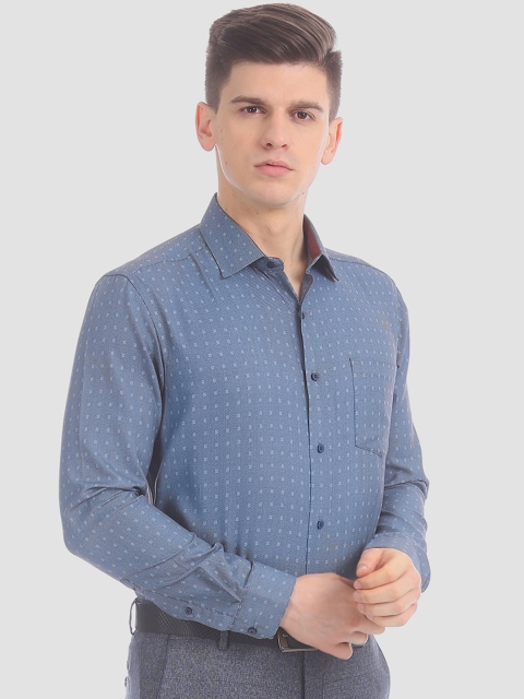 Arrow Men Blue Slim Fit Printed Formal Shirt
