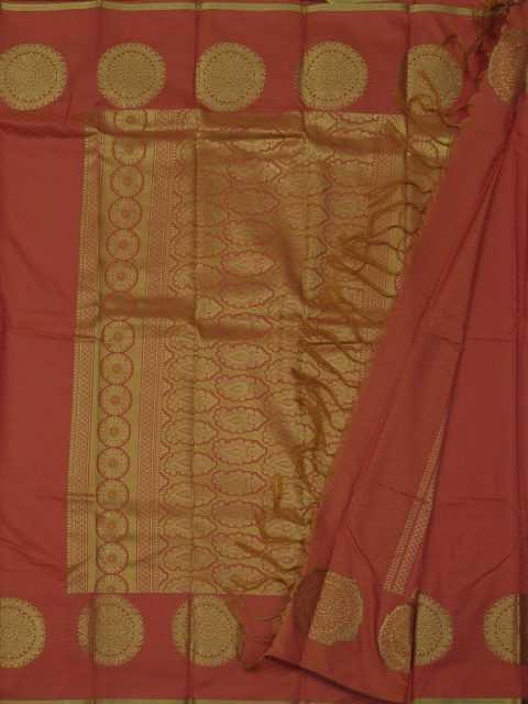

Pothys Peach-Coloured & Gold-Toned Art Silk Woven Design Saree