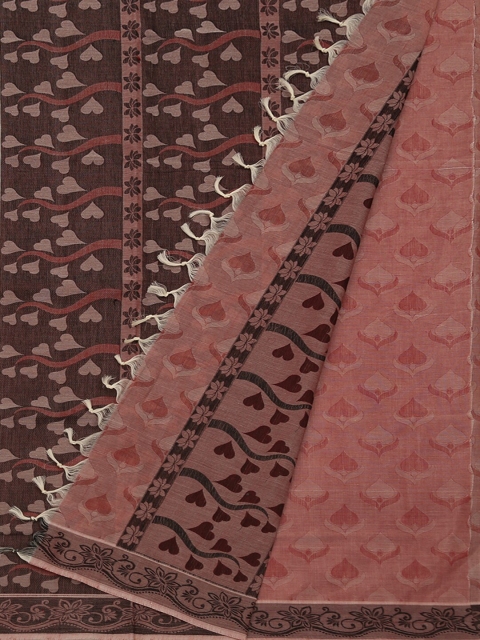 

Pothys Grey & Brown Pure Cotton Woven Design Saree
