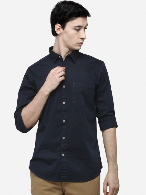 

JADE BLUE Men Black Slim Fit Solid Casual Shirt