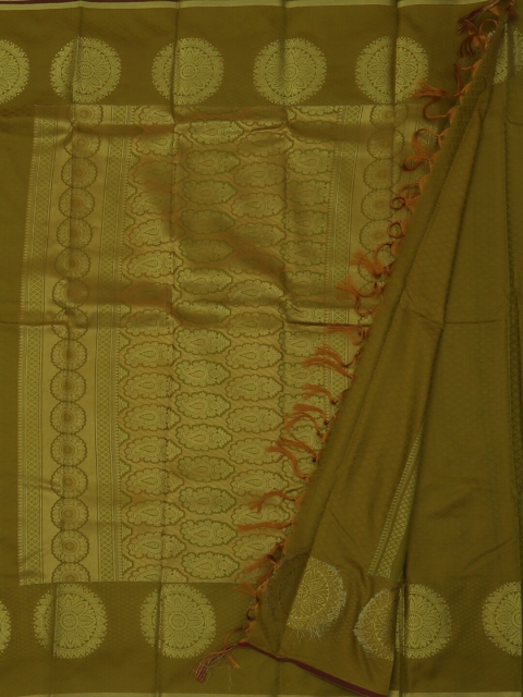 Pothys Green & Gold-Coloured Art Silk Woven Design Saree