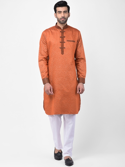

SG LEMAN Men Orange Printed Kurta with Trousers