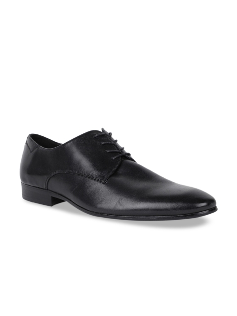 

ALDO Men Black Solid Leather Formal Derby Shoes