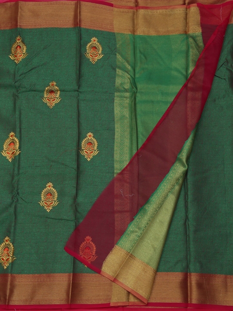 

Pothys Green & Gold-Coloured Art Silk Woven Design Saree