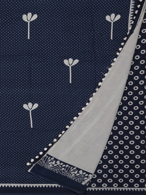

Pothys Navy Blue Printed Pure Cotton Saree