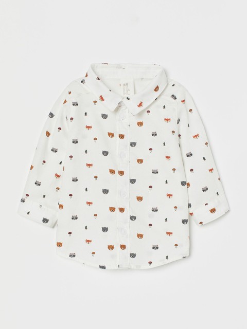 

H&M Boys White Printed Cotton Shirt