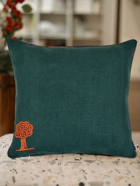 

EverHOME Green Set of Single Embroidered Square Cushion Covers