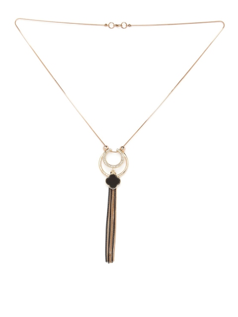 

Globus Gold & Black Tasselled Necklace