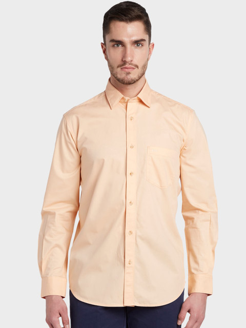 

ColorPlus Men Pastel Orange Regular Fit Solid Casual Shirt