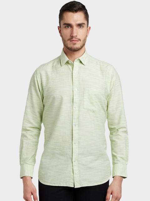 

ColorPlus Men Green Tailored Fit Solid Casual Shirt