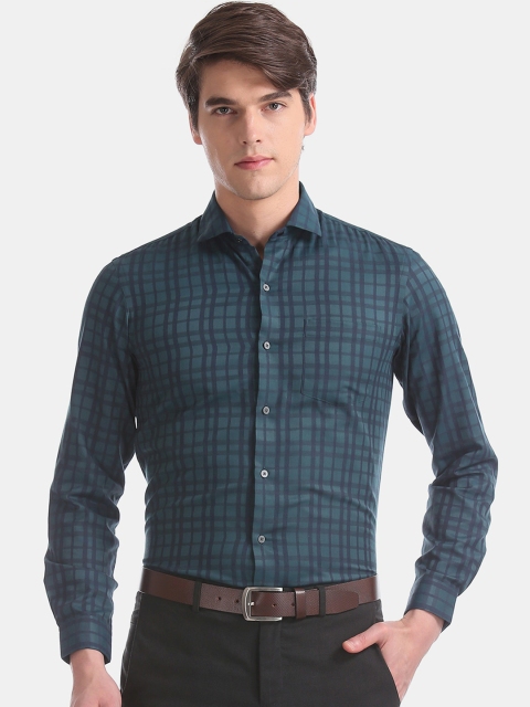 

Arrow Men Green Skinny Fit Checked Formal Shirt