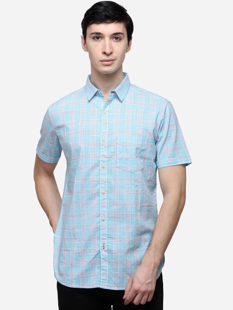 

JADE BLUE Men Blue Slim Fit Checked Casual Shirt