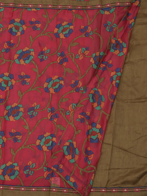 

Pothys Pink Woven Design Poly Georgette Saree