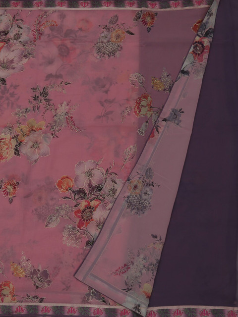 

Pothys Pink Printed Poly Georgette Saree