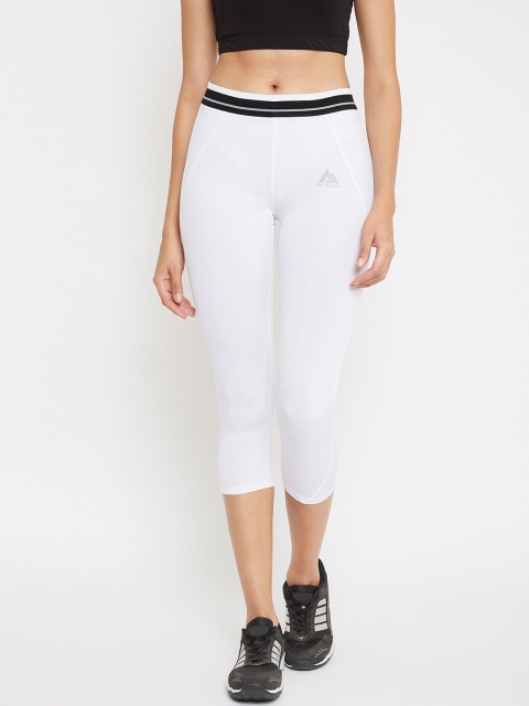 

AGIL ATHLETICA Women White Solid Rapid Dry Three-Fourth Tights