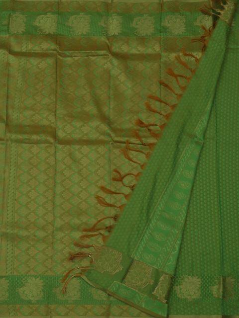 

Pothys Green & Gold-Toned Art Silk Woven Design Saree