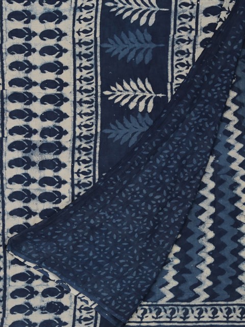 

Pothys Navy Blue & Off-White Pure Cotton Woven Design Saree