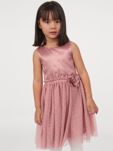 

H&M Girls Pink Embellished Tulle-Skirt Dress