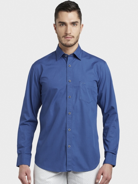 

ColorPlus Men Blue Tailored Fit Solid Casual Shirt