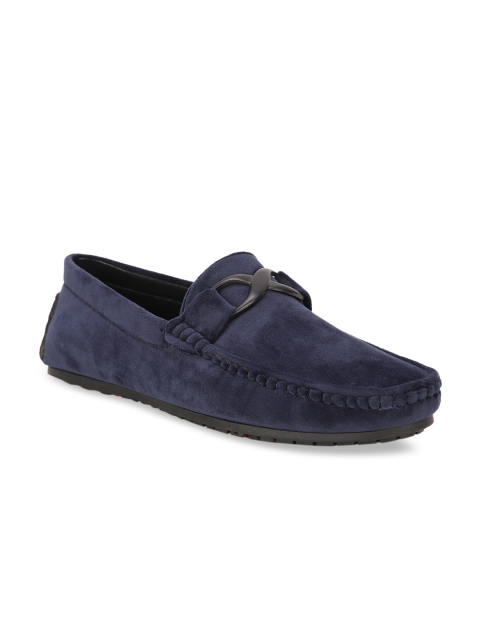 

CASOR Men Navy Blue Suede Loafers